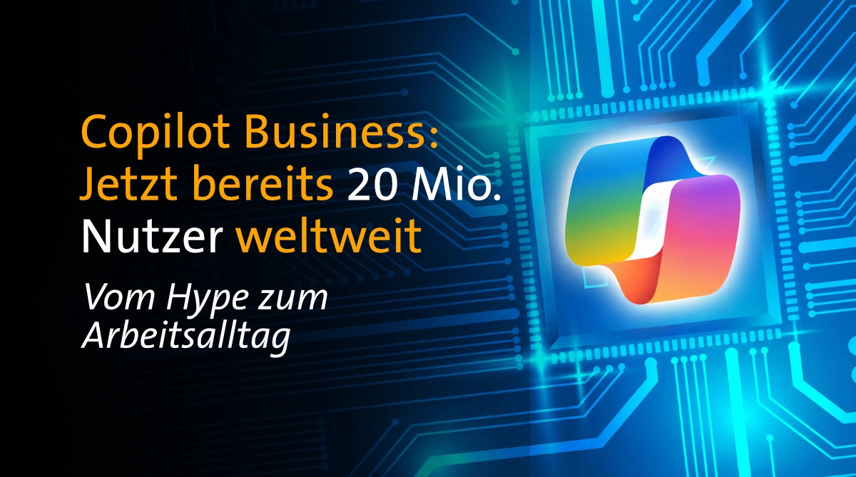 Titelbild für Artikel: Microsoft 365 Copilot im Mittelstand: Was aktuelle Zahlen für deutsche KMU bedeuten